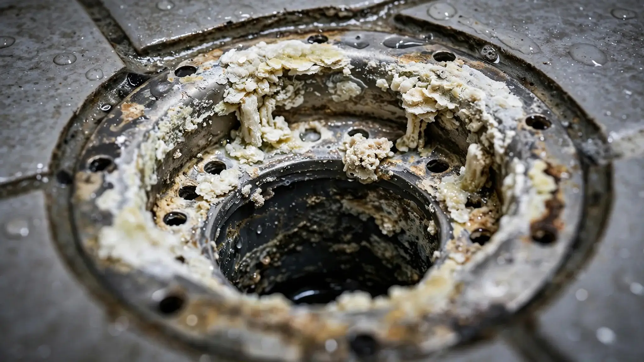 Hard Water Scale Inside Bathroom Drains — Tucson drain cleaning guide