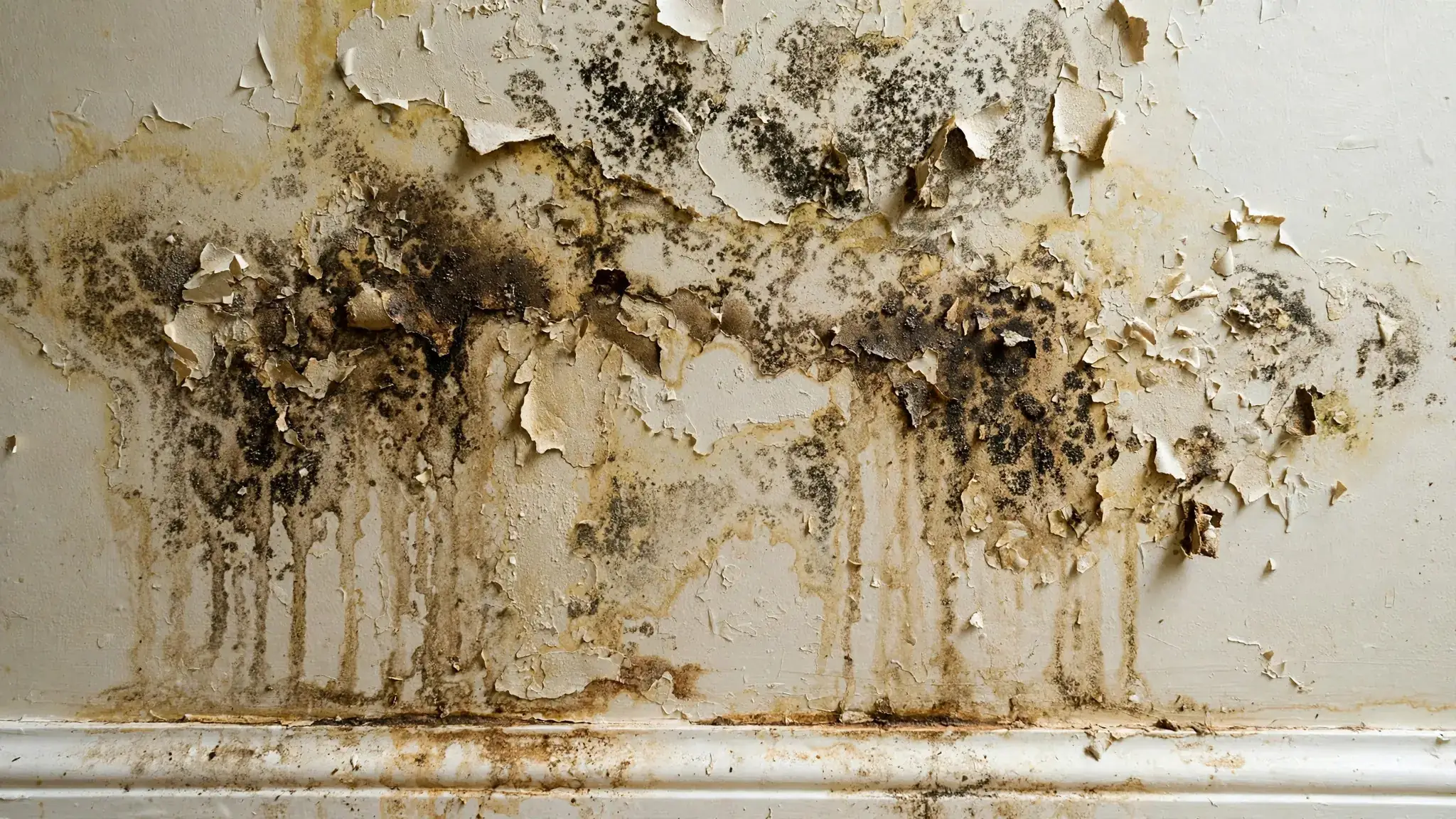 Wall Stains Below An Upstairs Bathroom